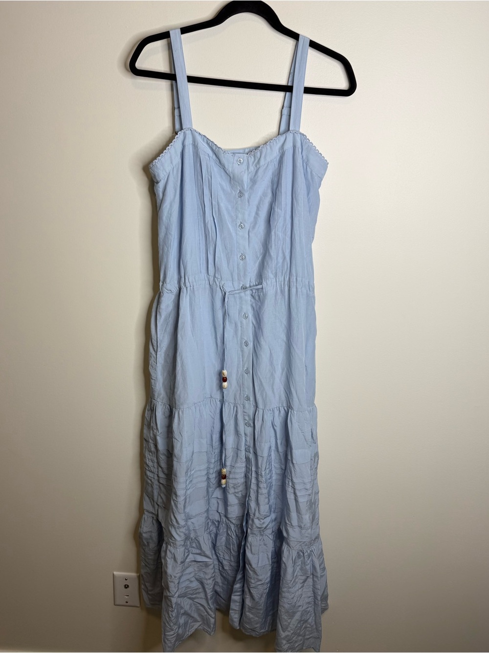 YFB young fabulous broke Blue Button-Front Maxi Sundress size medium